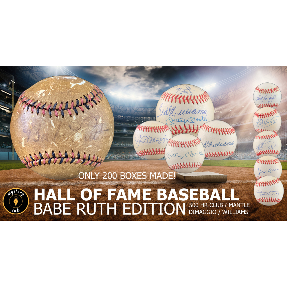 Mystery Ink Hall Of Fame Baseball Babe Ruth Edition HOF Signed Baseball In Every Box