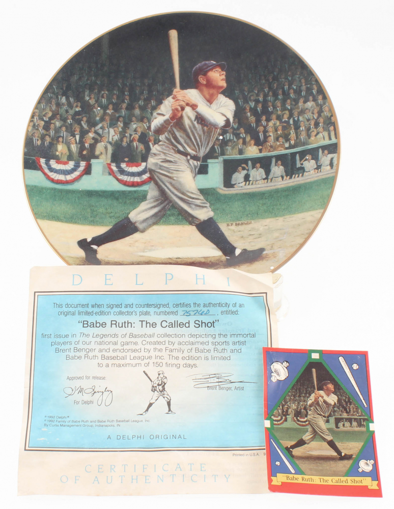 Babe Ruth Babe Ruth Called The Shot Limited Edition Porcelain Plate Pristine Auction