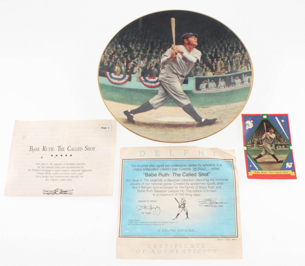 Babe Ruth Babe Ruth Called The Shot Limited Edition Porcelain Plate Pristine Auction