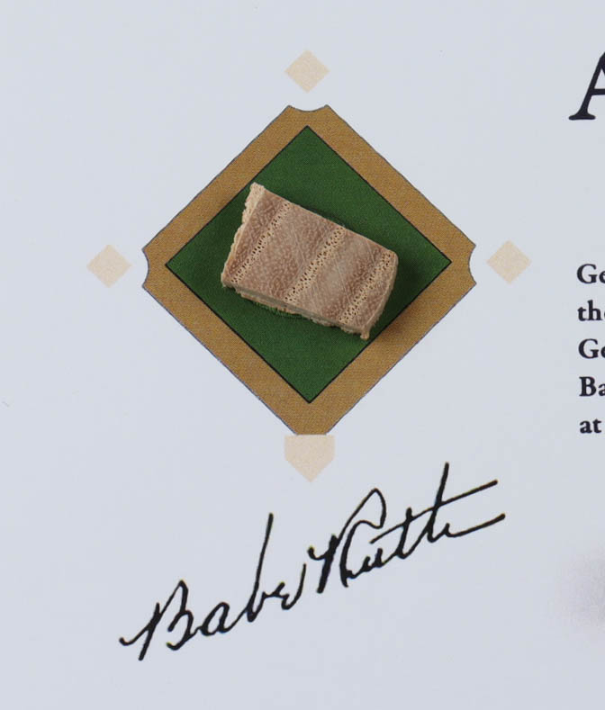 Babe Ruth Yankees X Custom Matted Game Used Baseball Bat Piece Display PSA LOA Copy