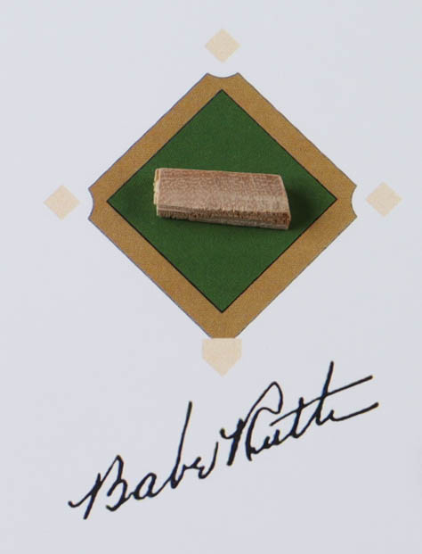 Babe Ruth Yankees X Custom Matted Game Used Baseball Bat Piece Display PSA LOA Copy