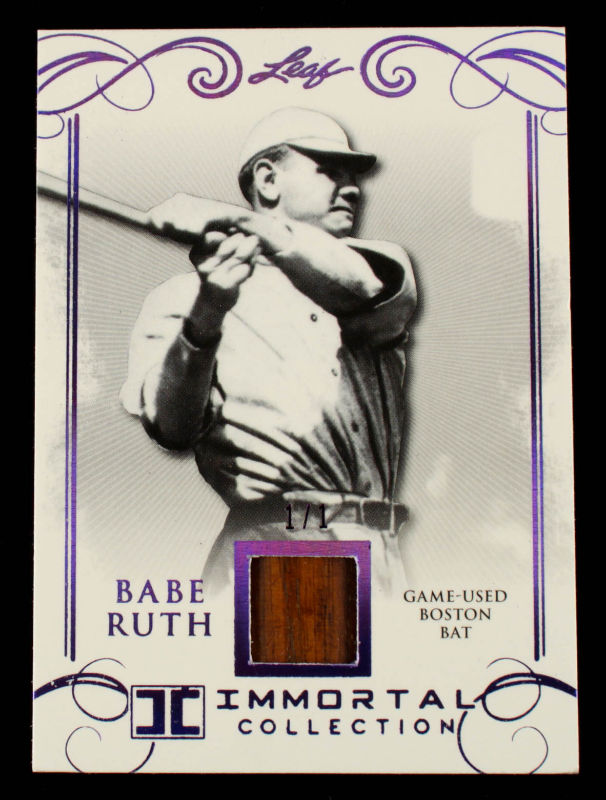 Babe Ruth 2017 Leaf Babe Ruth Immortal Collection Boston Bat Purple Spectrum BB45 1 1