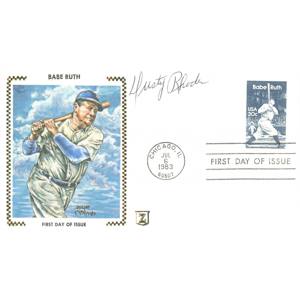 Dusty Rhodes Signed Babe Ruth FDC Envelope With Babe Ruth Postage Stamp JSA COA