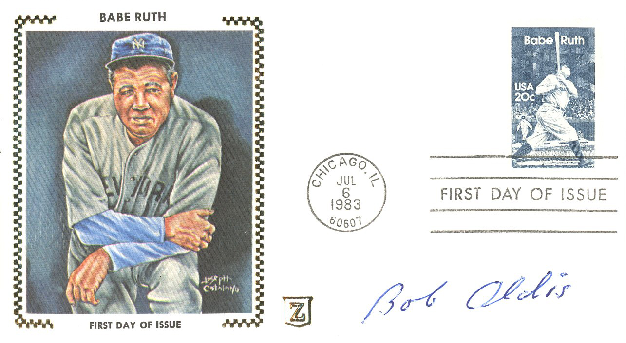 Bob Oldis Signed 1983 Babe Ruth FDC Envelope With Babe Ruth Postage Stamp JSA COA Pristine