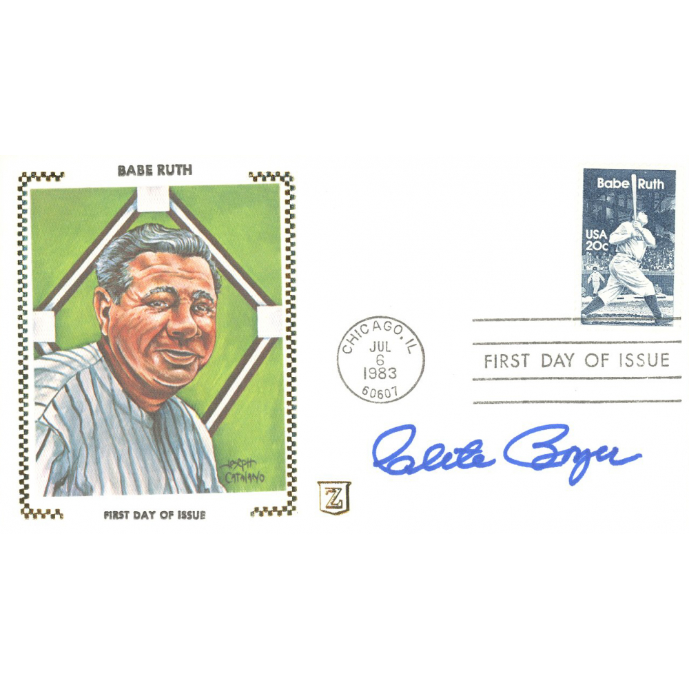Clete Boyer Signed Babe Ruth FDC Envelope With Babe Ruth Postage Stamp JSA COA