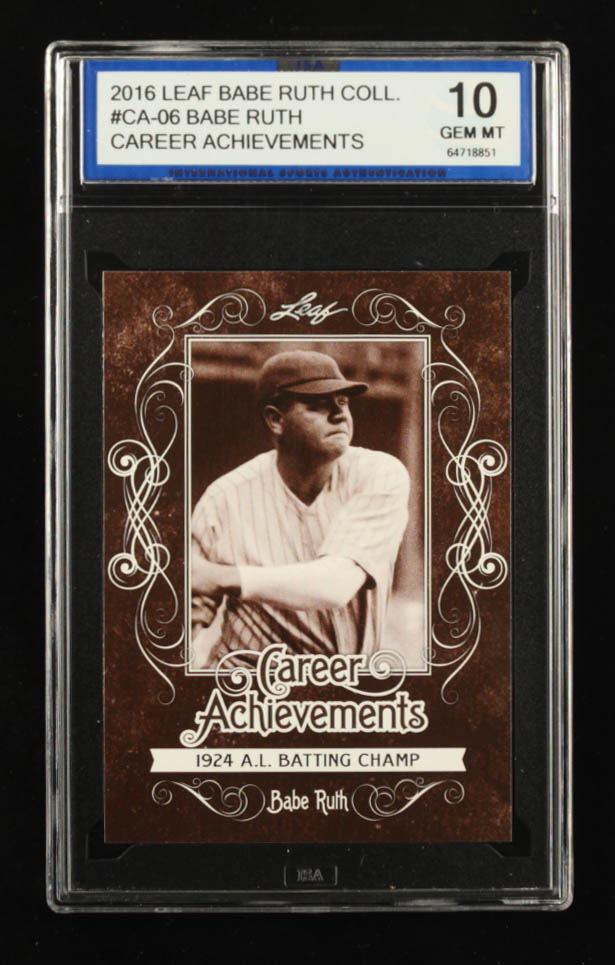 Babe Ruth Leaf Babe Ruth Collection Career Achievements CA ISA Pristine Auction