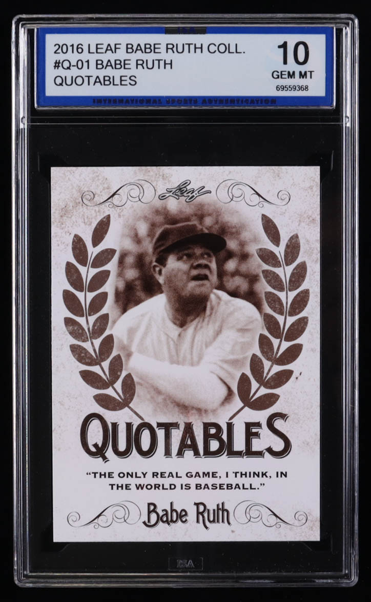 Babe Ruth Leaf Babe Ruth Collection Quotables Q ISA Pristine Auction