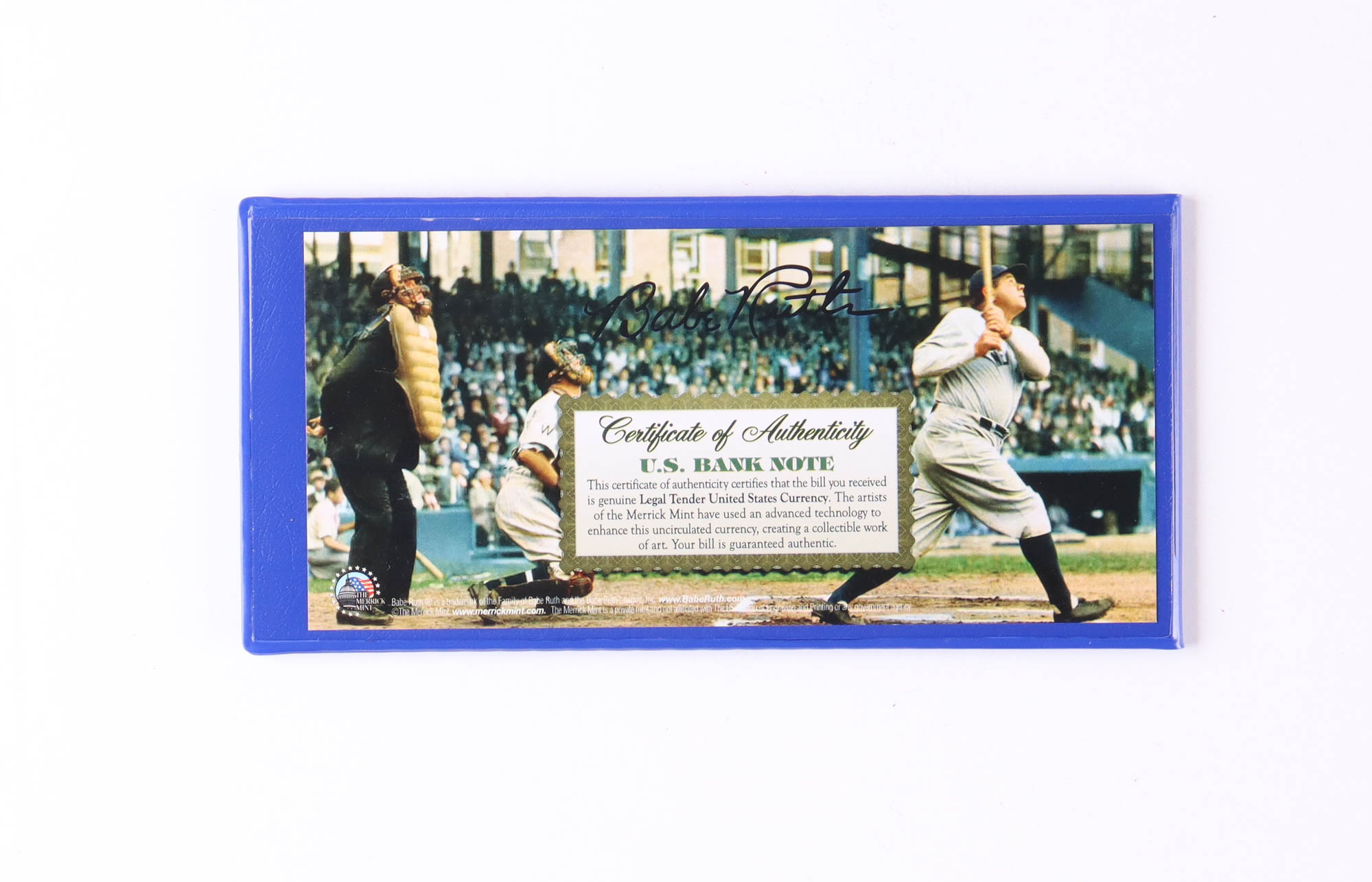 Babe Ruth Genuine Legal Tender Colorized U S Two Dollar Bill Commemorative Edition Bank