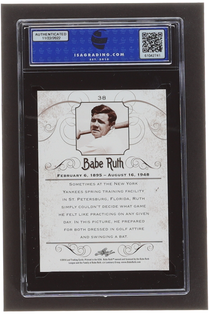 Babe Ruth Leaf Babe Ruth Collection ISA Pristine Auction
