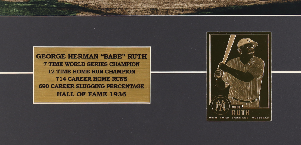 Babe Ruth Custom Framed Colorized Art Print Display With Karat Gold