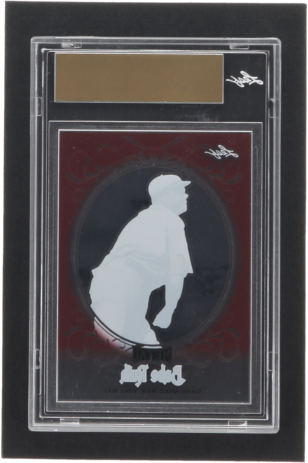 Babe Ruth 2019 Leaf Metal Babe Ruth Collection Game Used Clear Red Pre Production Proof 4 1 1