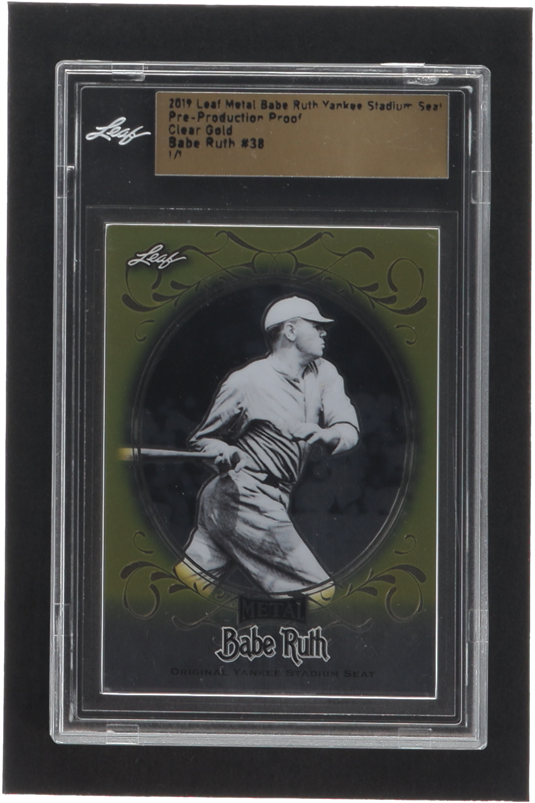 Babe Ruth 2019 Leaf Metal Babe Ruth Collection Yankee Stadium Seats Clear Gold Pre Production