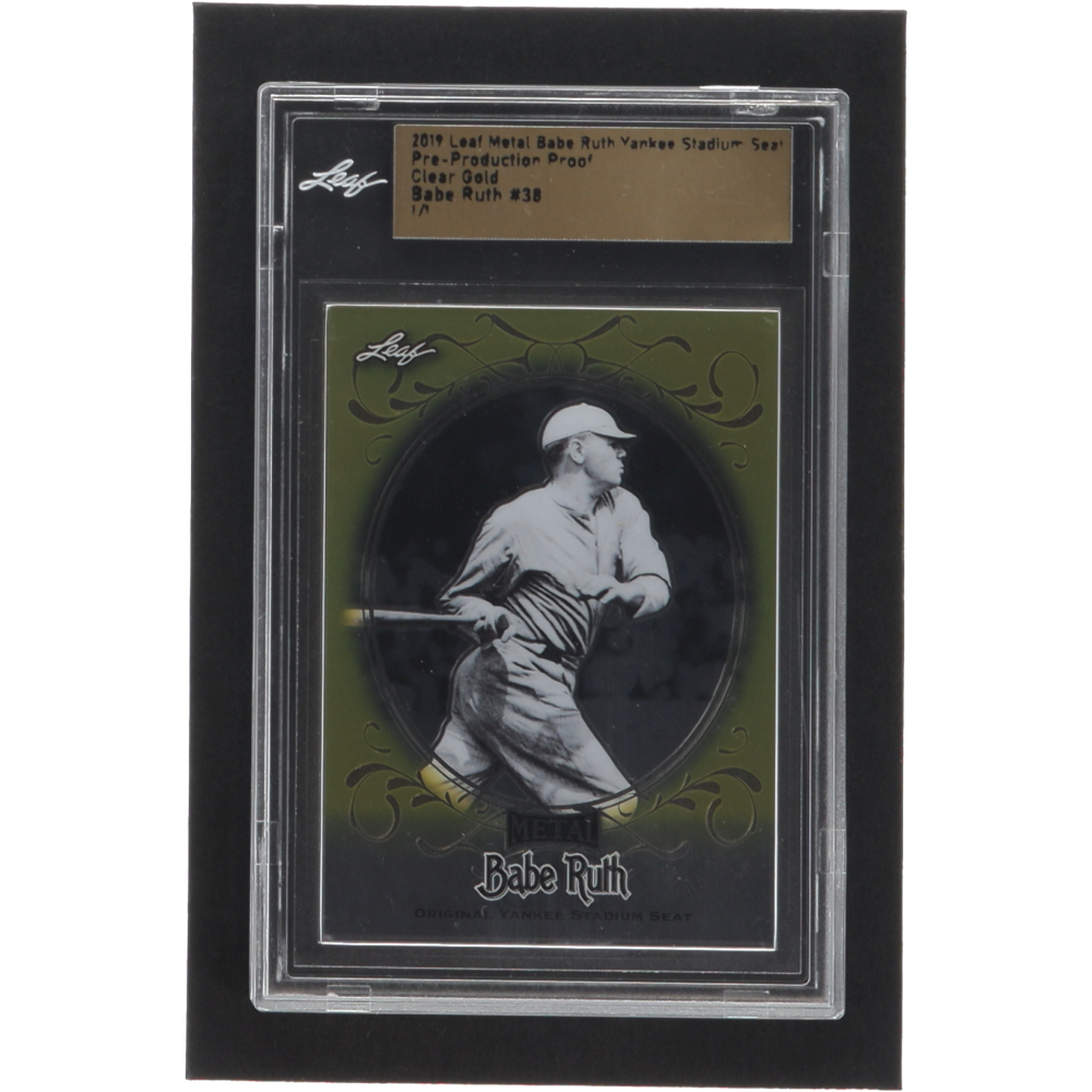 Babe Ruth 2019 Leaf Metal Babe Ruth Collection Yankee Stadium Seats Clear Gold Pre Production