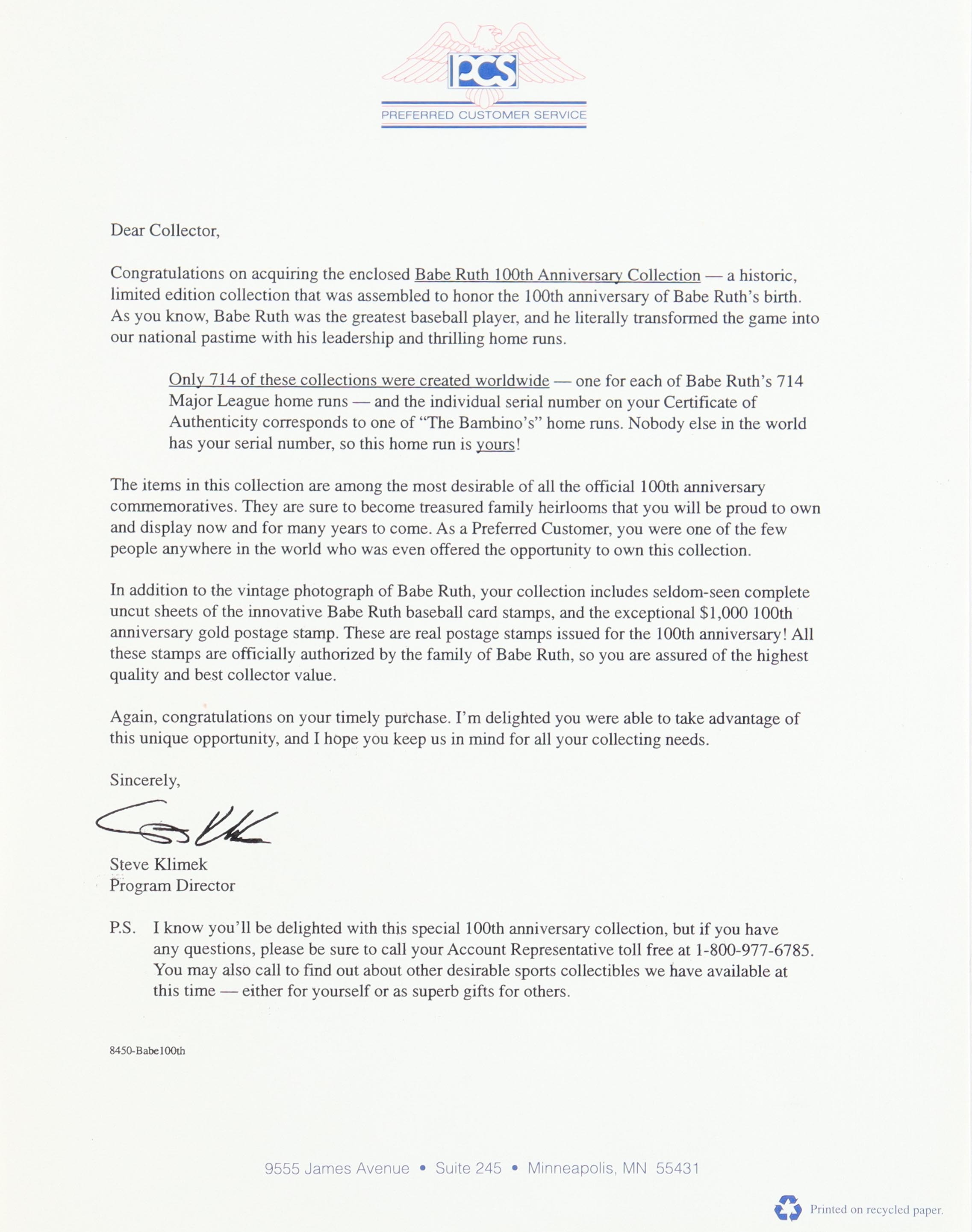 Babe Ruth LE 100th Anniversary Collection Complete Stamp Collection In Ringed Binder Pristine