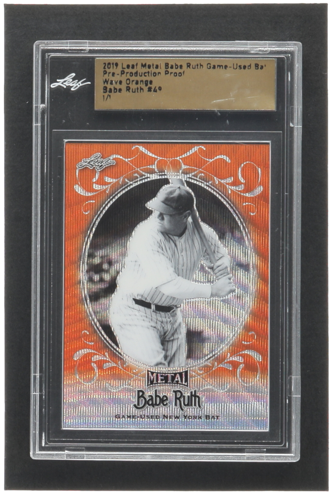 Babe Ruth Leaf Metal Babe Ruth Collection Bats Wave Orange Pre Production Proof
