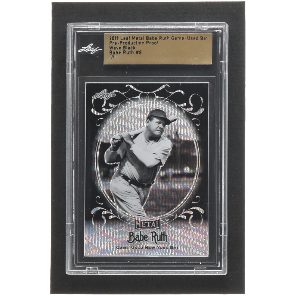 Babe Ruth Leaf Metal Babe Ruth Game Used Bat Black Wave Pre Production Proof Leaf