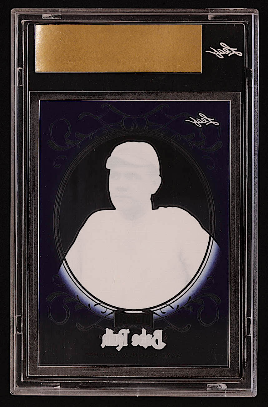 Babe Ruth Leaf Metal Babe Ruth Game Used Bat Pre Production Proof Clear Blue Leaf