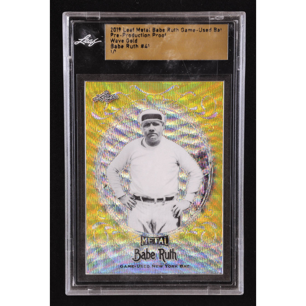 Babe Ruth Leaf Metal Babe Ruth Game Used Bat Pre Production Proof Wave Gold Leaf