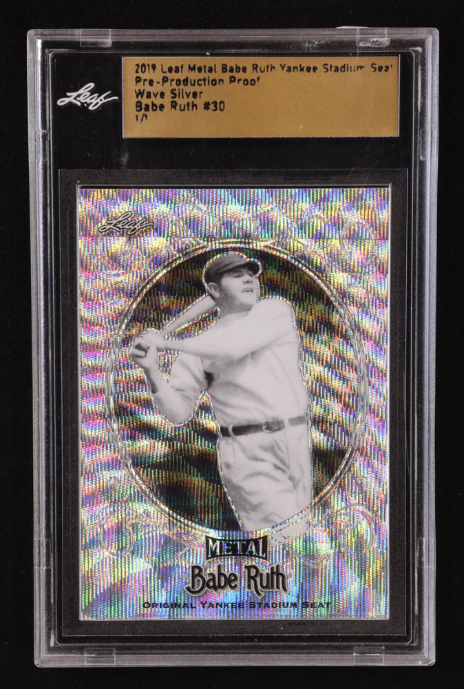 Babe Ruth Leaf Metal Babe Ruth Yankee Stadium Seat Pre Production Proof Wave Silver