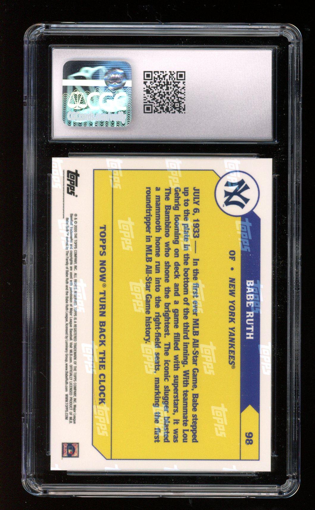 Babe Ruth Topps Now Turn Back The Clock CGC Pristine Auction