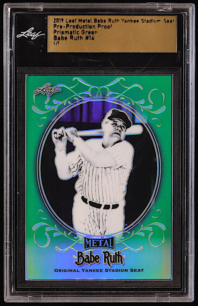 Babe Ruth Leaf Metal Babe Ruth Collection Yankee Stadium Seats Prismatic Green Pre