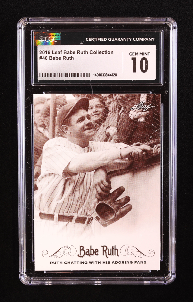 Babe Ruth 2016 Leaf Babe Ruth Collection 40 CGC 10 Pristine Auction