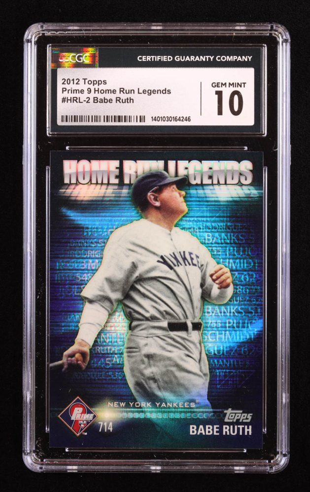 Babe Ruth 2012 Topps Prime Nine Home Run Legends HRL2 CGC 10 Pristine Auction