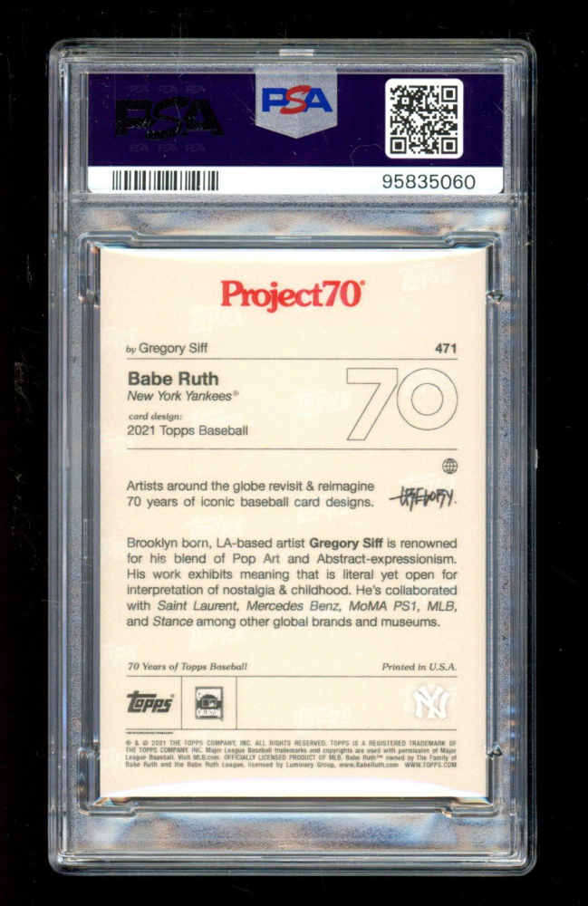 Babe Ruth Topps Project PSA Pristine Auction