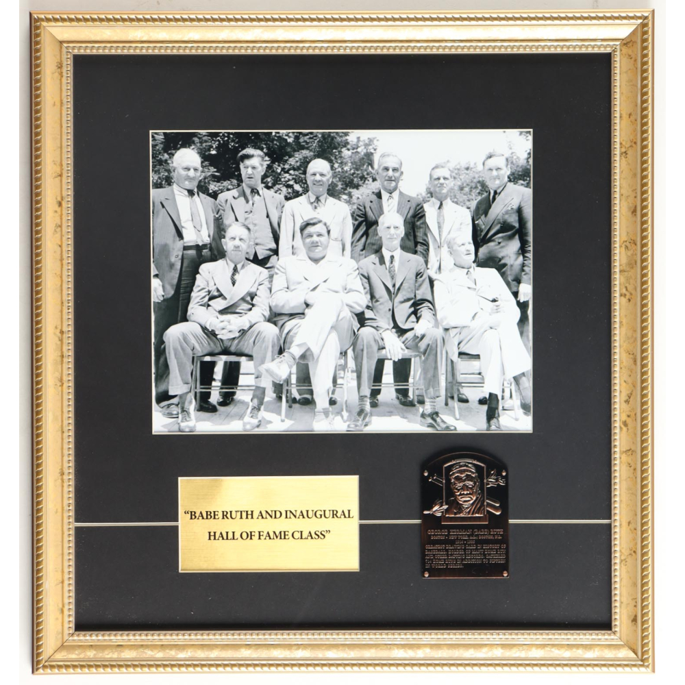 Babe Ruth Inaugural Hall Of Fame Class Custom Framed Photo Display