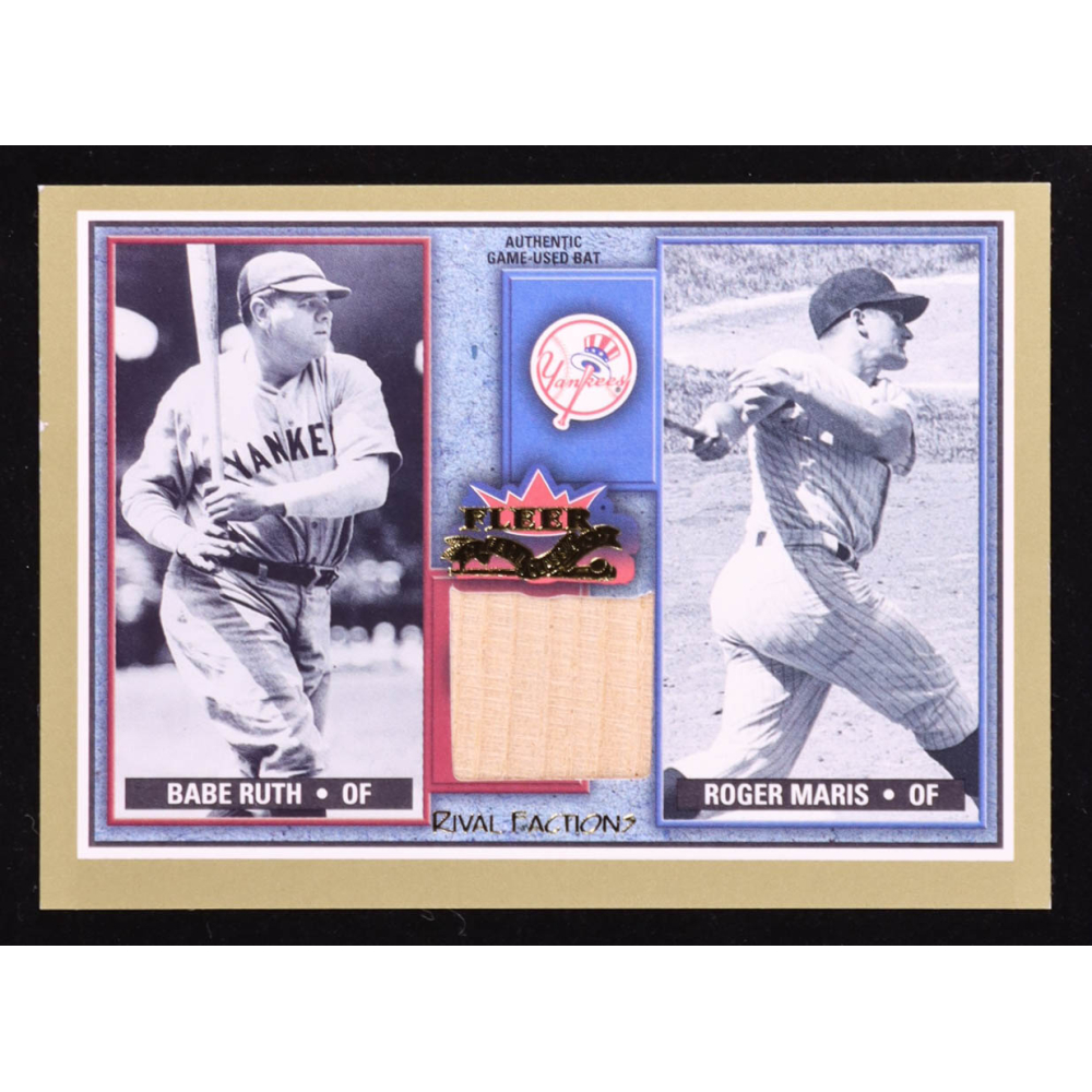 Babe Ruth Roger Maris 2002 Fleer Fall Classics Rival Factions Game Used Bat RFBRRM Pristine