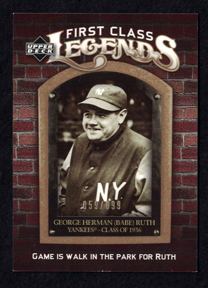 Babe Ruth 2006 Upper Deck First Class Legends Gold FCL2 059 699 Pristine Auction