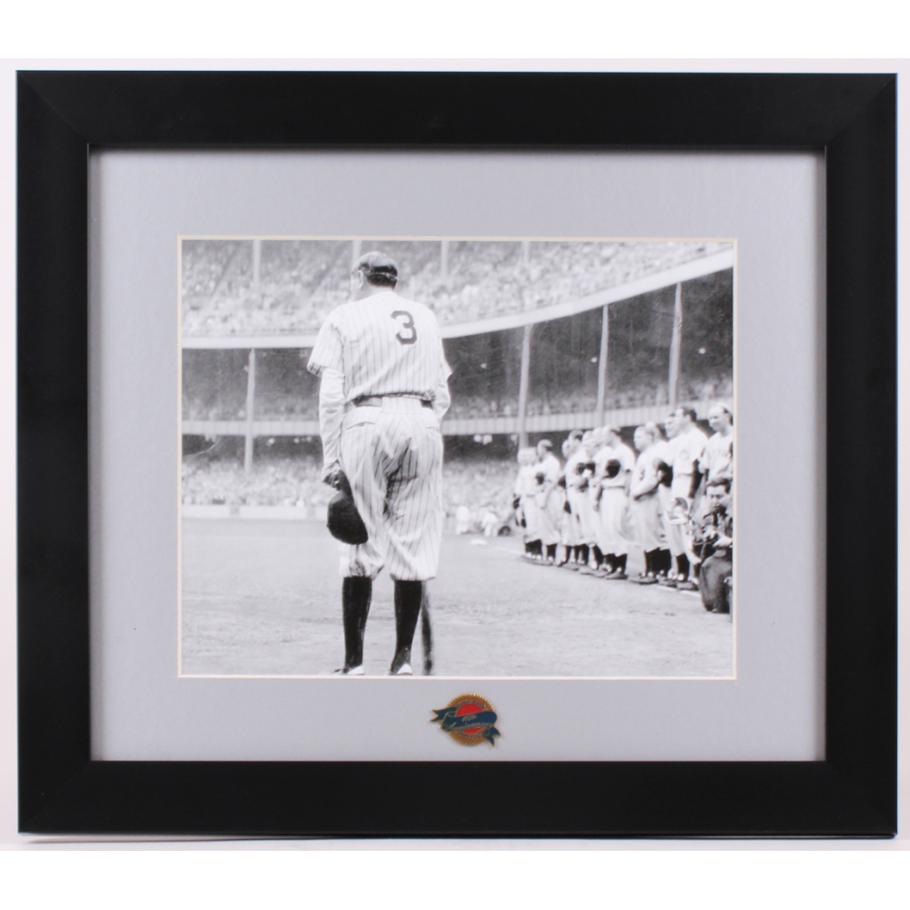 Babe Ruth Yankees X Custom Framed Photo Display With Babe Ruth Pin Pristine Auction