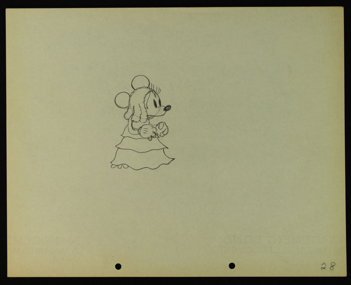 Walt Disney Minnie Mouse Vintage 1933 Original Animation Cel Sketch ...