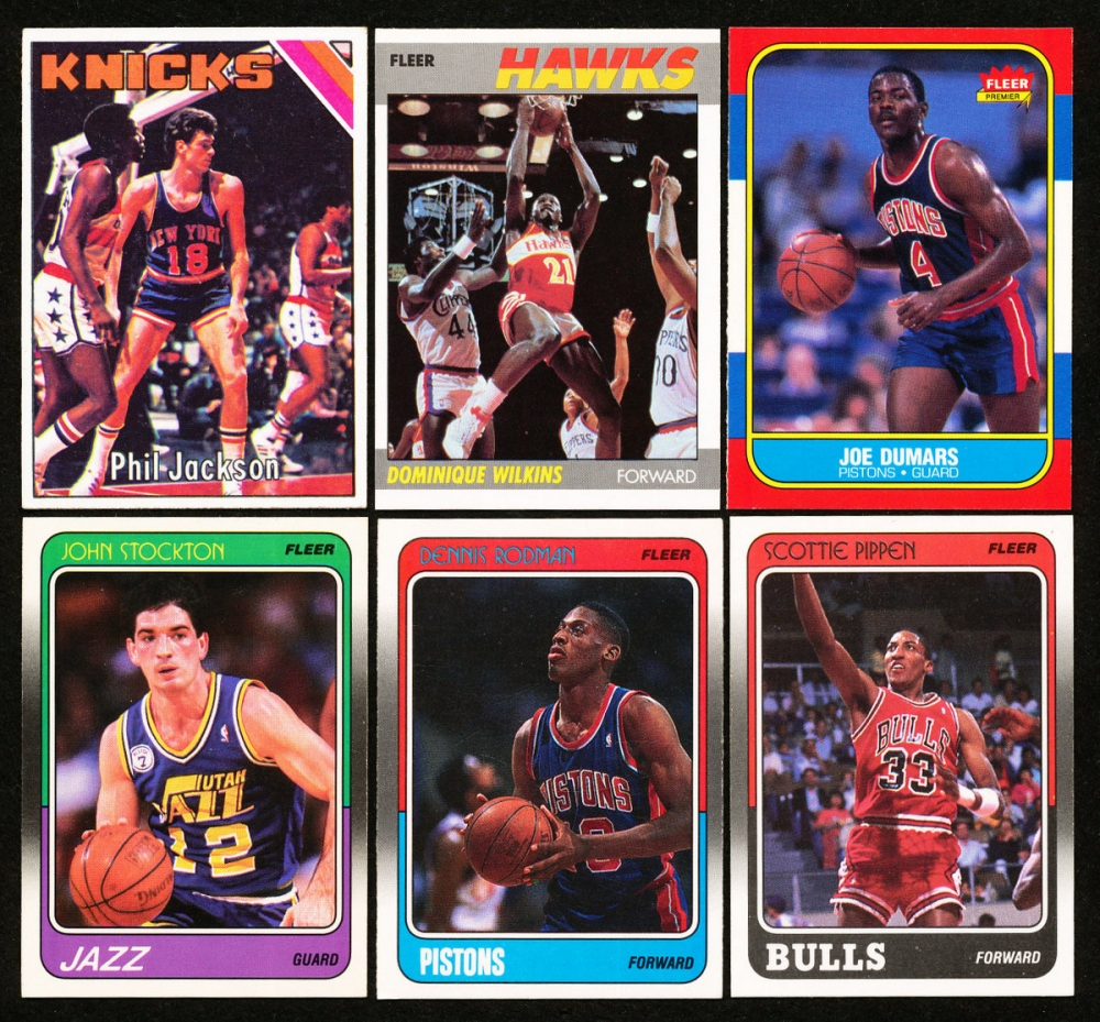 Lot Of 6 Vintage Basketball Cards With Joe Dumars Scottie Pippen 