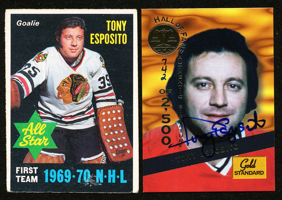Lot of (2) Tony Esposito Hockey Cards With 1970-71 O-Pee-Chee #234 & 1994 Signature Rookies at PristineAuction.com Lot of (2) Tony Esposito Hockey Cards With 1970-71 O-Pee-Chee #234 & 1994 Signature Rookies at PristineAuction.com
