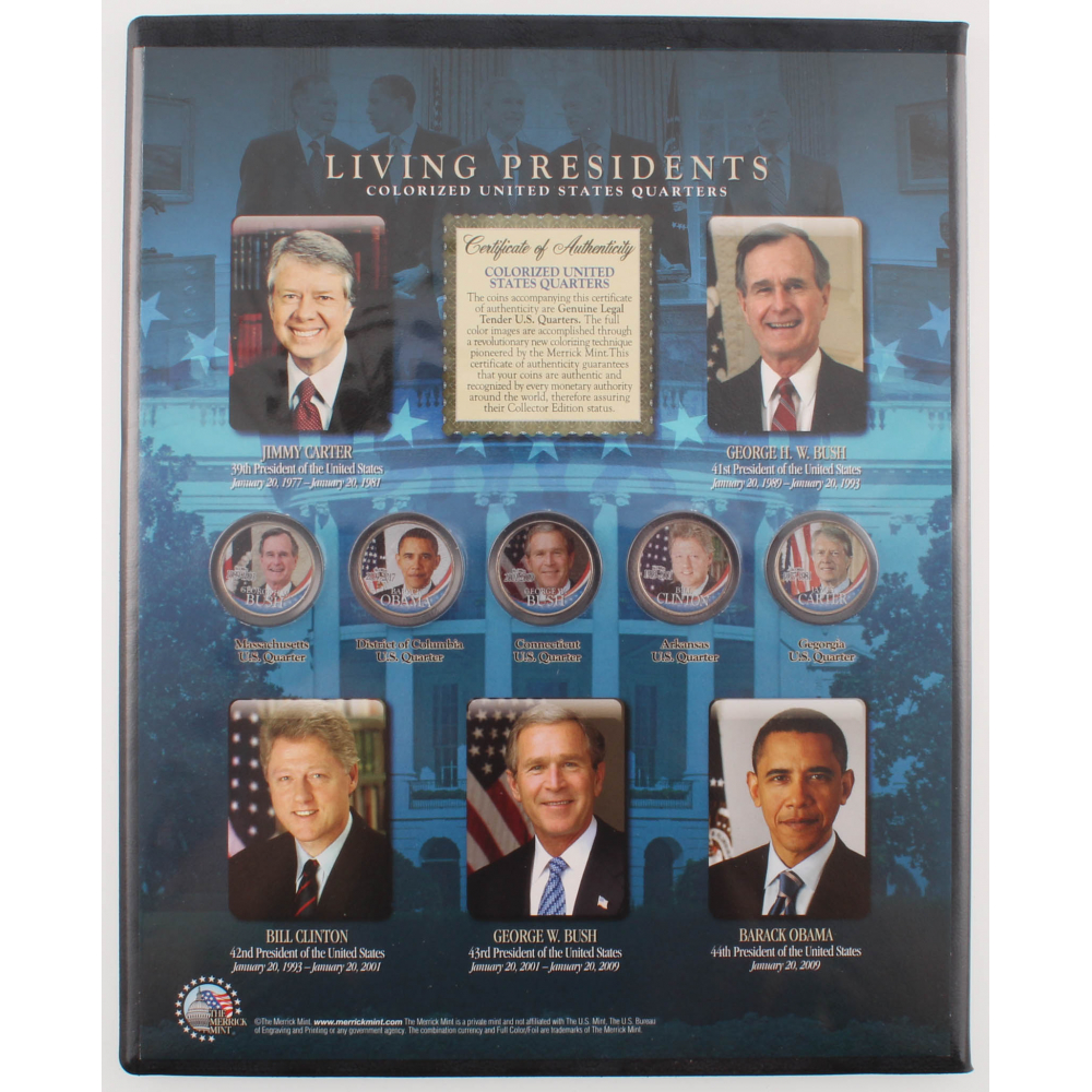 Living Presidents Colorized Genuine Legal Tender U.S. 2 Bill & (5