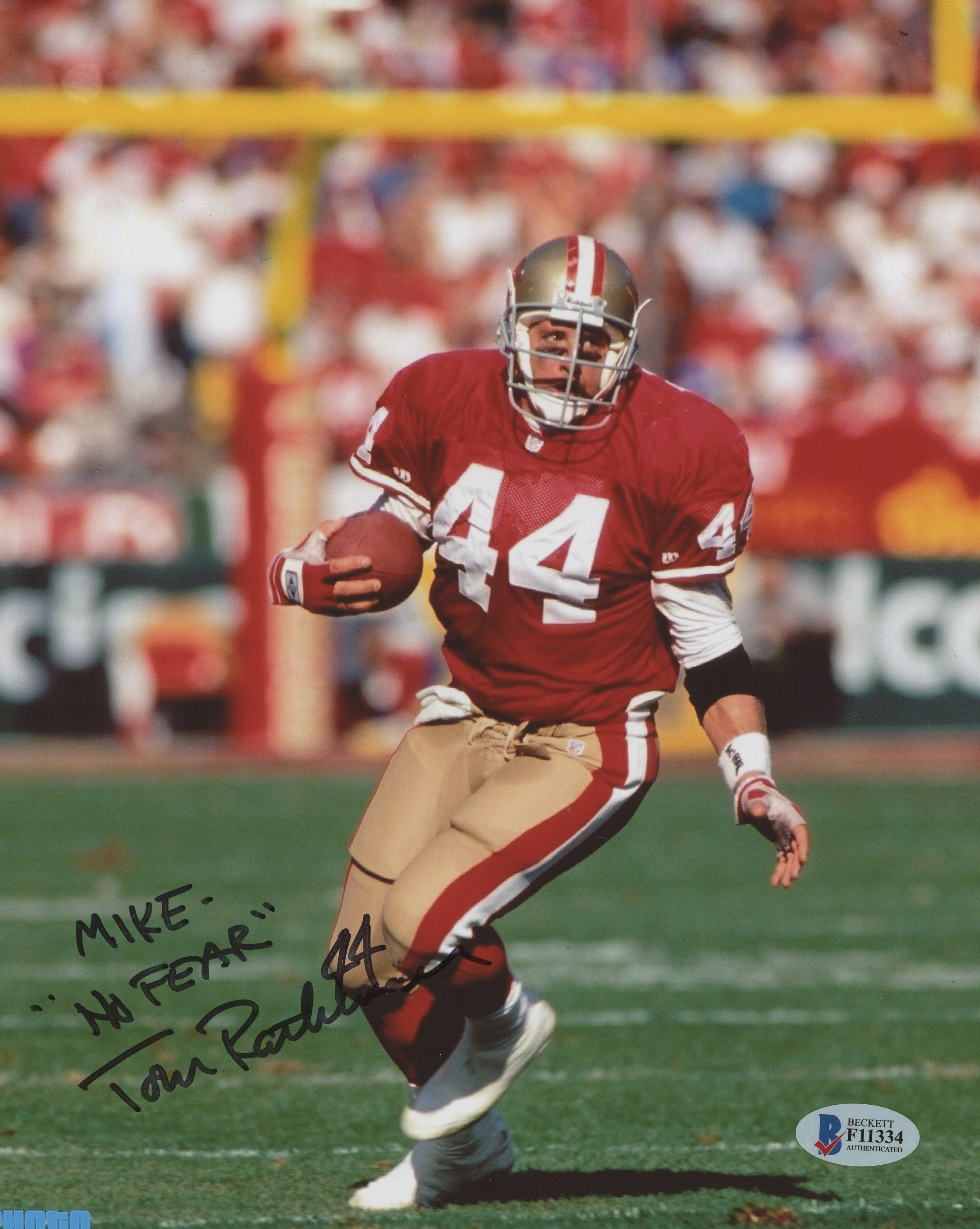 Tom Rathman Signed 49ers 8x10 Photo Inscribed 