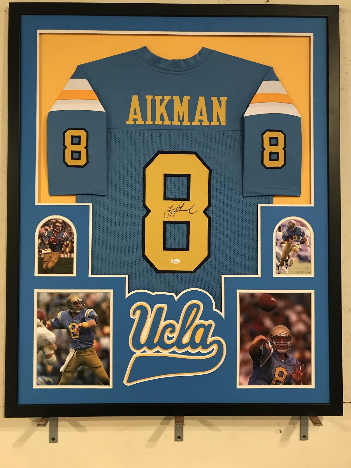 Troy Aikman Signed UCLA Bruins 34x42 Custom Framed Jersey Display (JSA COA) at PristineAuction.com Troy Aikman Signed UCLA Bruins 34x42 Custom Framed Jersey Display (JSA COA) at PristineAuction.com