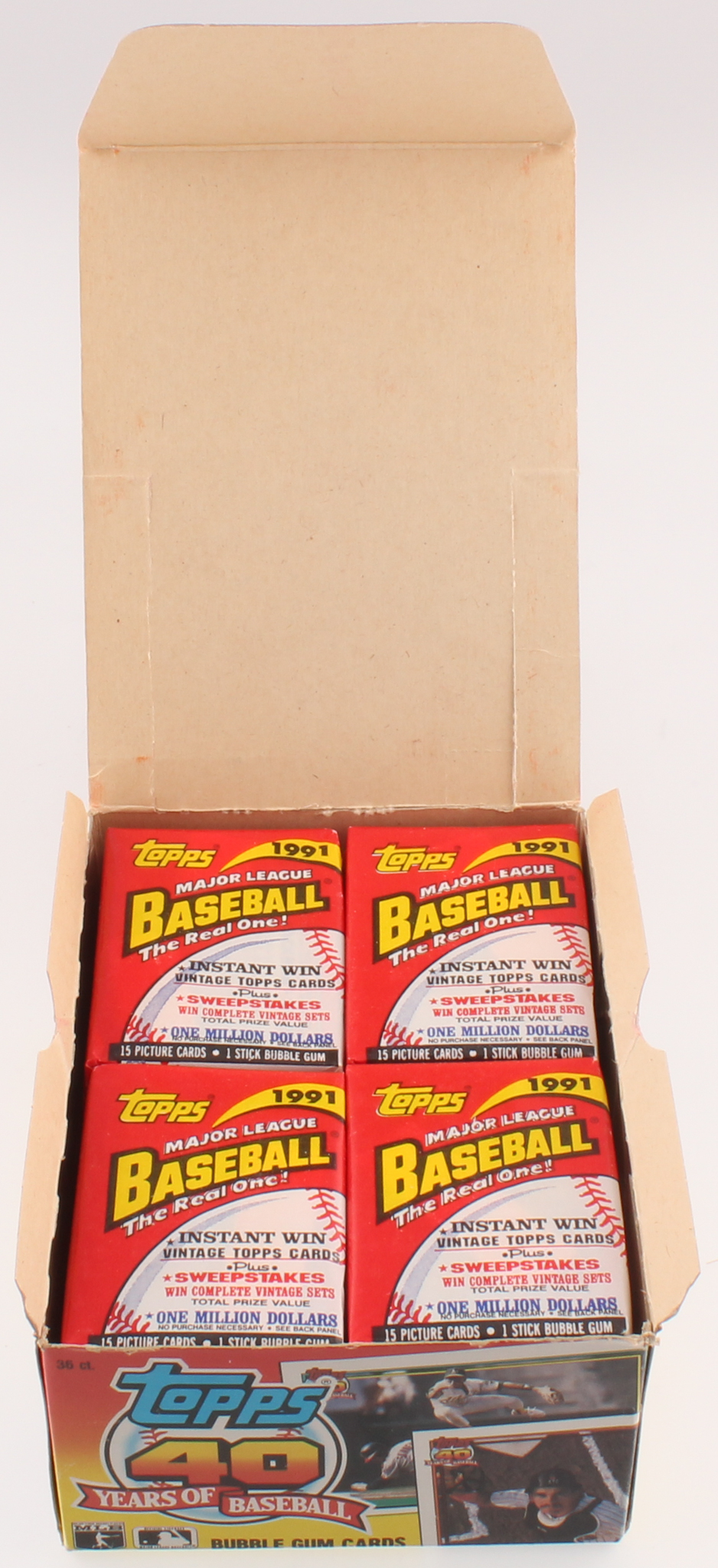 1991 Topps "40 Years of Baseball" Box of (36) Wax Packs at PristineAuction.com 1991 Topps "40 Years of Baseball" Box of (36) Wax Packs at PristineAuction.com