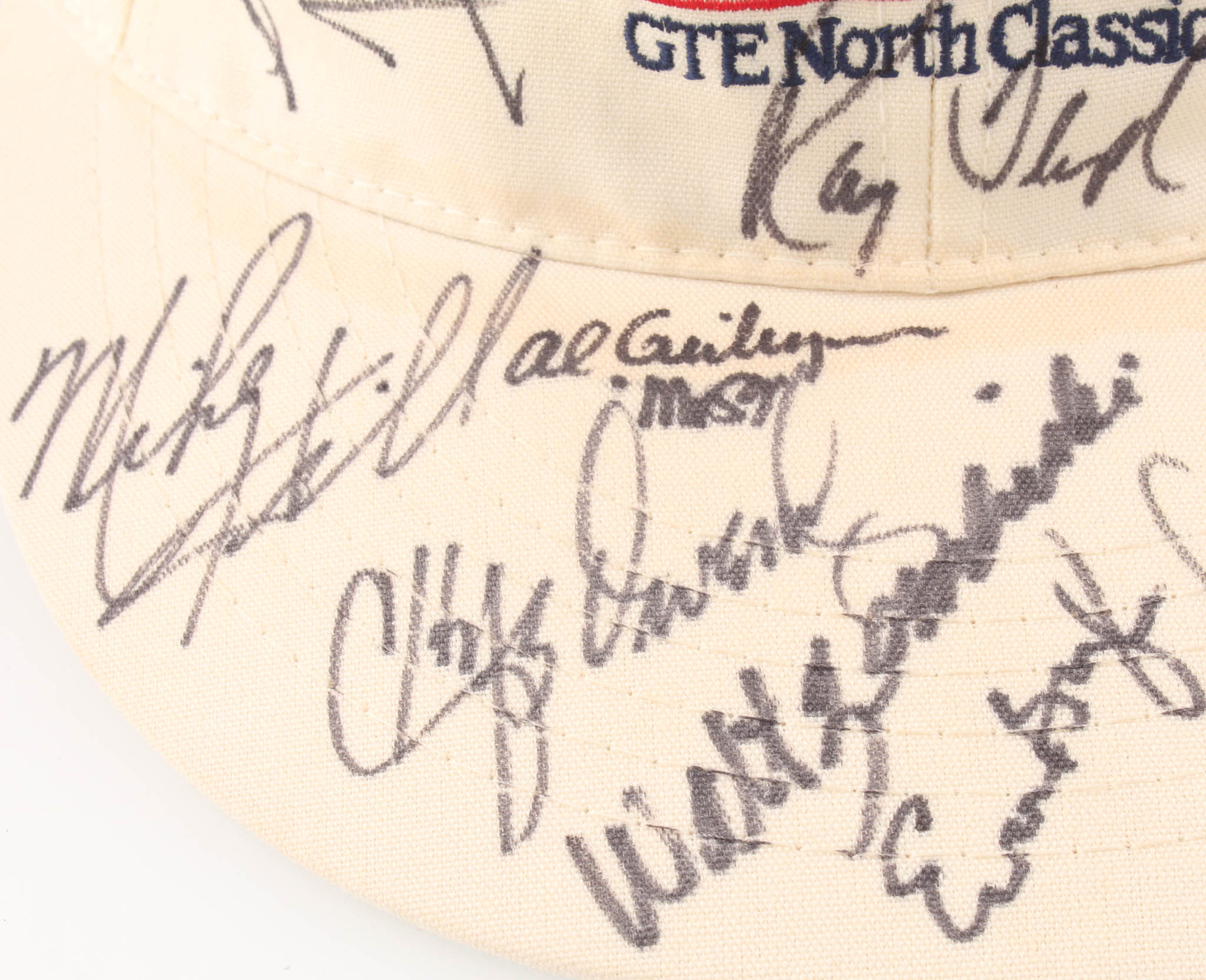 GTE North Classic Snapback Hat Signed by (17) with Arnold Palmer, Gary Player, Chi-Chi Rodriguez, Raymond Floyd (Beckett LOA) at PristineAuction.com GTE North Classic Snapback Hat Signed by (17) with Arnold Palmer, Gary Player, Chi-Chi Rodriguez, Raymond Floyd (Beckett LOA) at PristineAuction.com