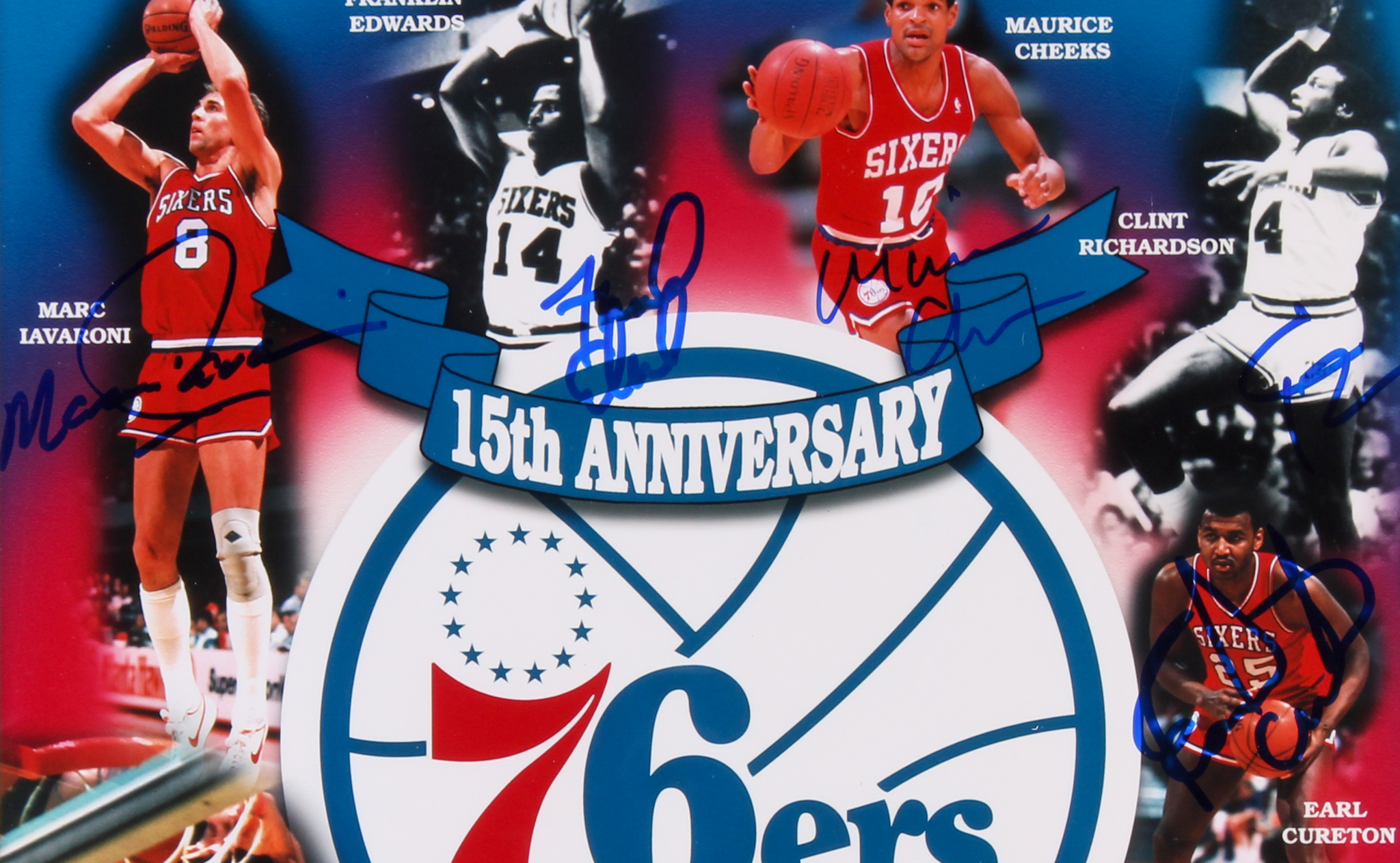 76ers 1983 NBA World Champions LE 17x22.5 Custom Framed Display Team-Signed by (9) with Julius Erving, Bobby Jones, Clemon Johnson, Earl Cureton, Clint Richardson (TriStar Hologram) at PristineAuction.com 76ers 1983 NBA World Champions LE 17x22.5 Custom Framed Display Team-Signed by (9) with Julius Erving, Bobby Jones, Clemon Johnson, Earl Cureton, Clint Richardson (TriStar Hologram) at PristineAuction.com