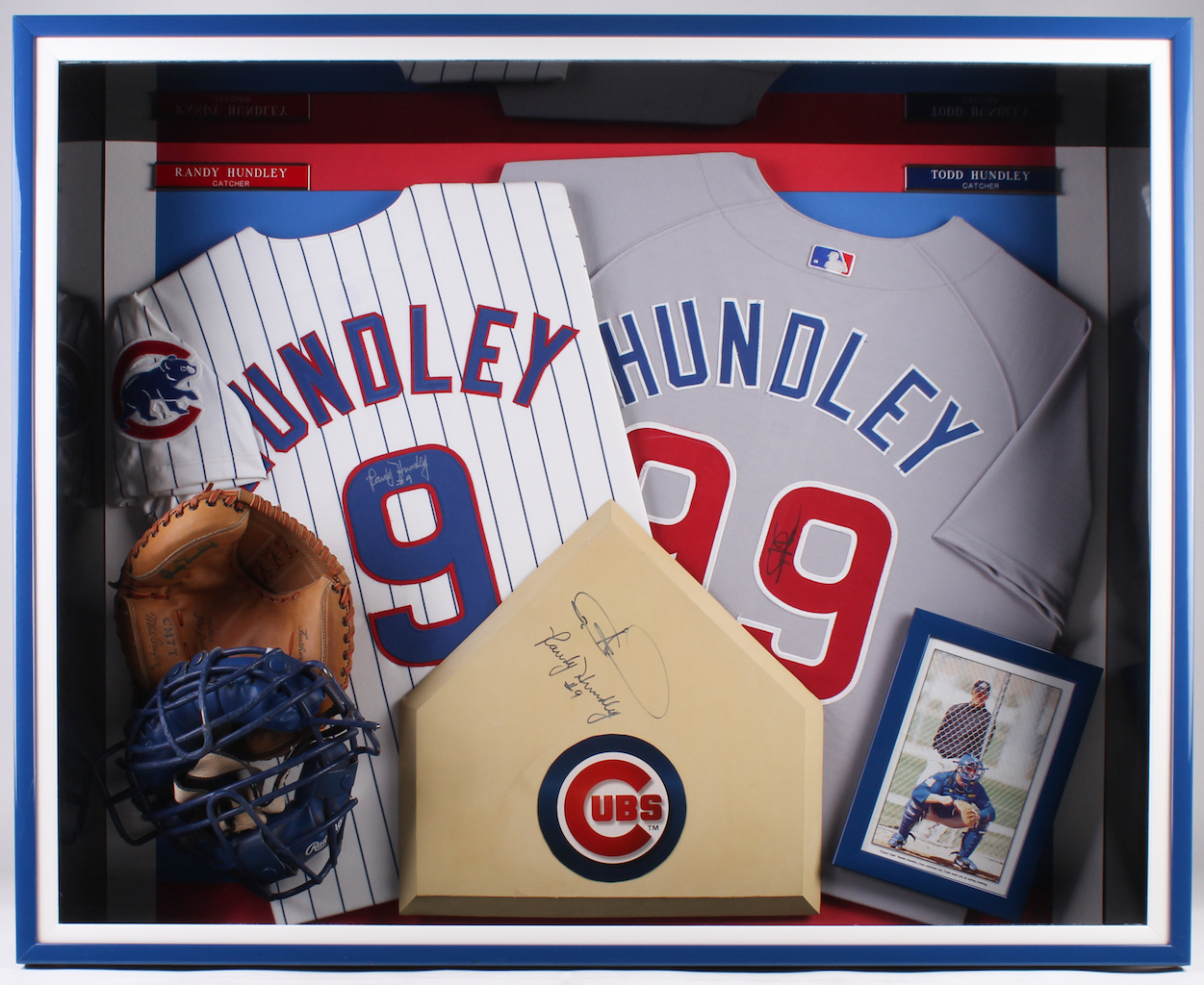 Todd Hundley & Randy Hundley Signed Cubs 32x40x8.5 Custom Shadowbox Display (JSA LOA) at PristineAuction.com Todd Hundley & Randy Hundley Signed Cubs 32x40x8.5 Custom Shadowbox Display (JSA LOA) at PristineAuction.com
