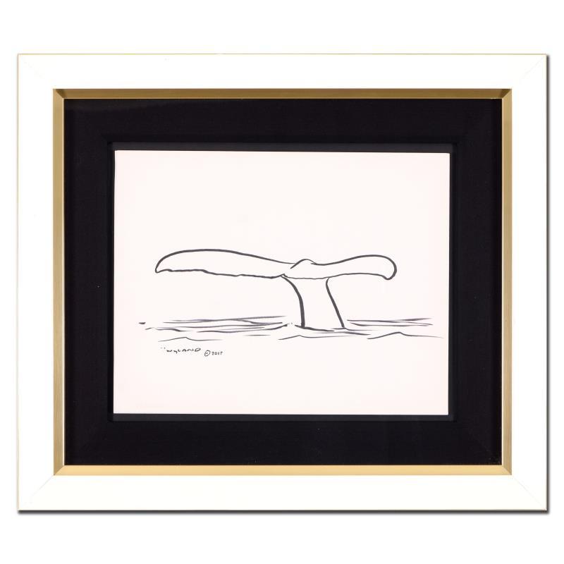 Wyland Signed "Whale Tail" 22x19 Custom Framed Original Sketch at PristineAuction.com Wyland Signed "Whale Tail" 22x19 Custom Framed Original Sketch at PristineAuction.com