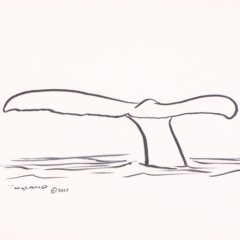 Wyland Signed "Whale Tail" 22x19 Custom Framed Original Sketch at PristineAuction.com Wyland Signed "Whale Tail" 22x19 Custom Framed Original Sketch at PristineAuction.com