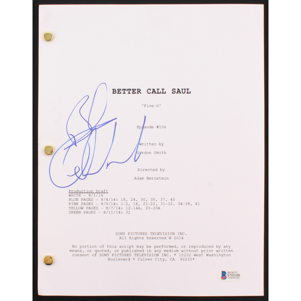 Bob Odenkirk Signed "Better Call Saul" Full Script (Beckett COA