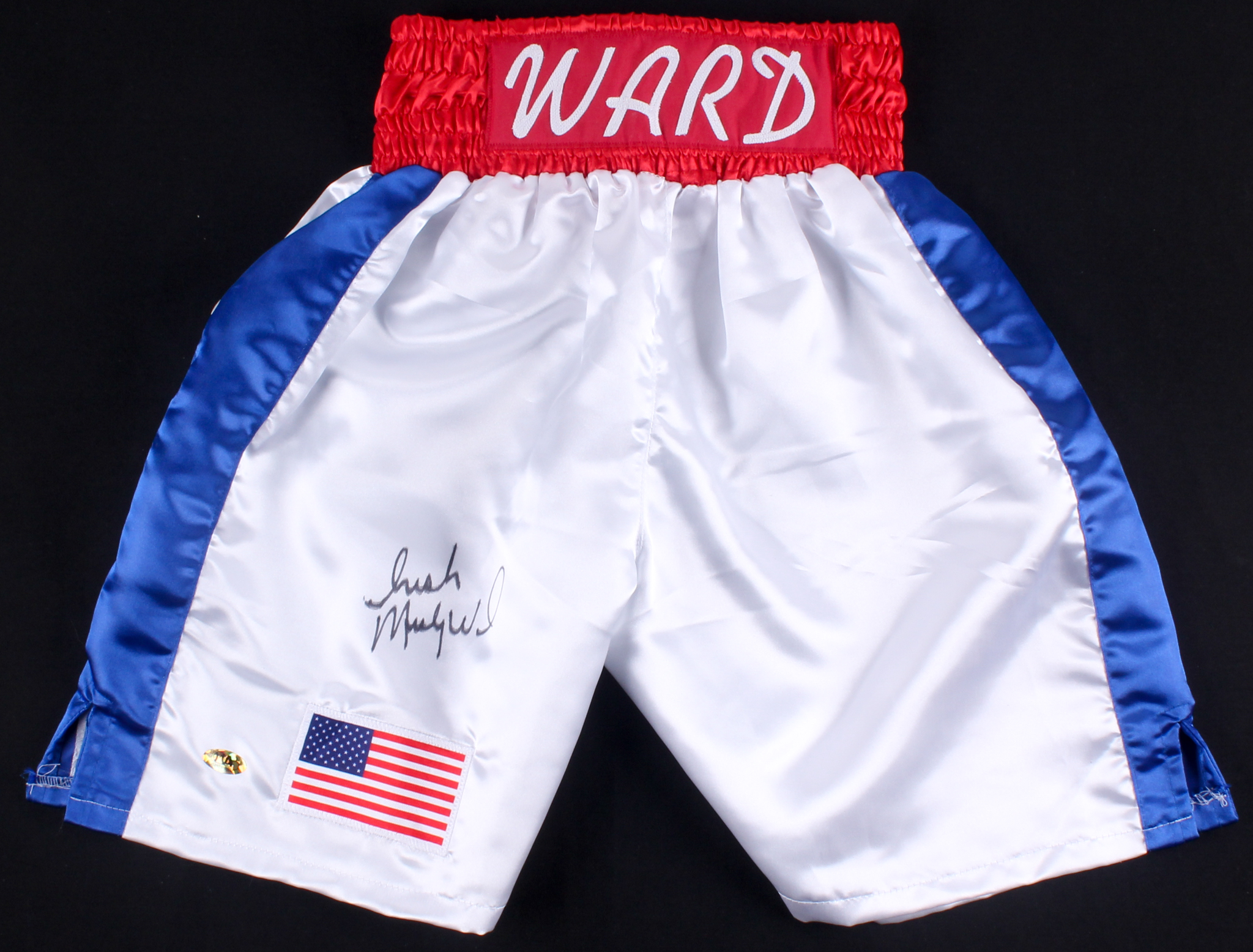"Irish" Micky Ward Signed Boxing Trunks (MAB Hologram) at PristineAuction.com "Irish" Micky Ward Signed Boxing Trunks (MAB Hologram) at PristineAuction.com