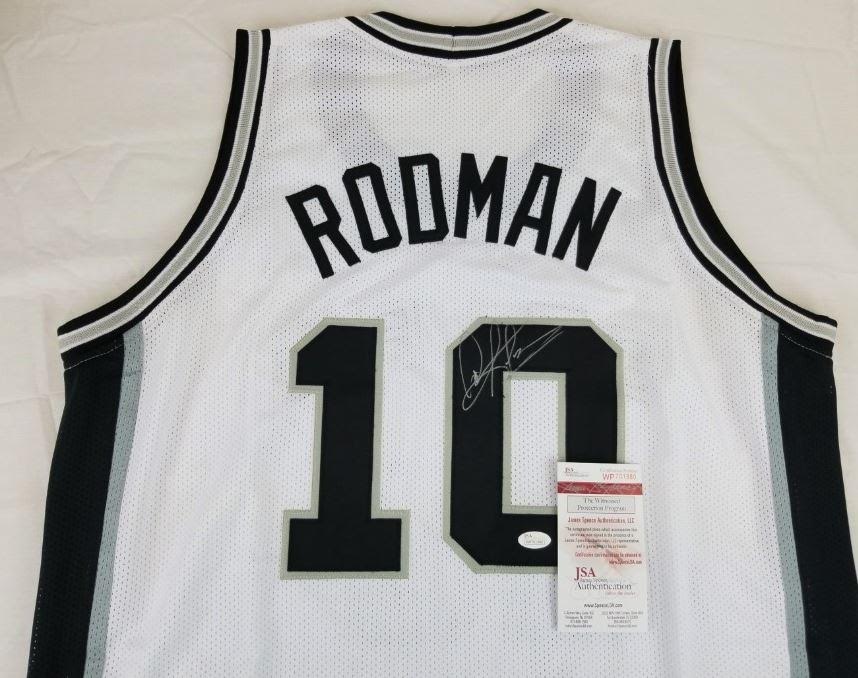 Dennis Rodman Signed Spurs Jersey (JSA COA) at PristineAuction.com Dennis Rodman Signed Spurs Jersey (JSA COA) at PristineAuction.com
