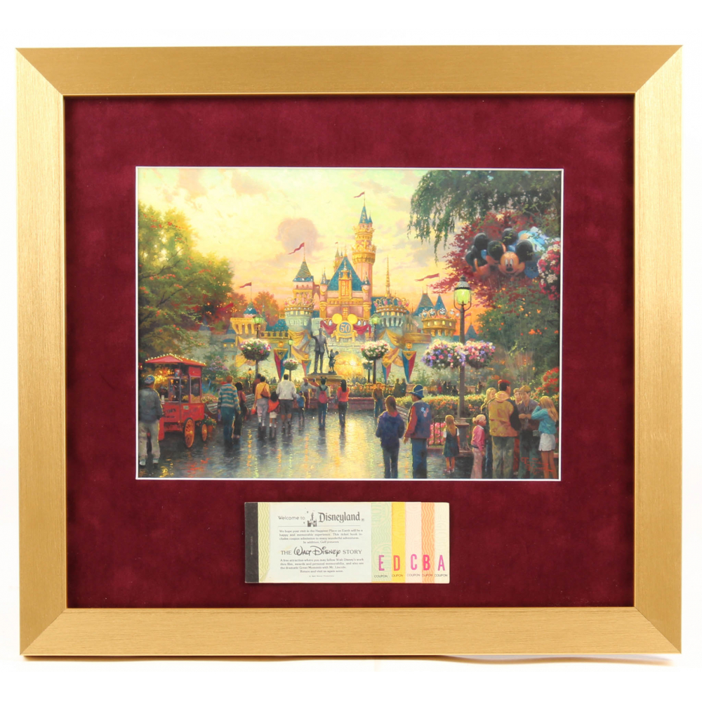 Thomas Kinkade Disneyland "Disneyland's 50th Anniversary" 15.5x17