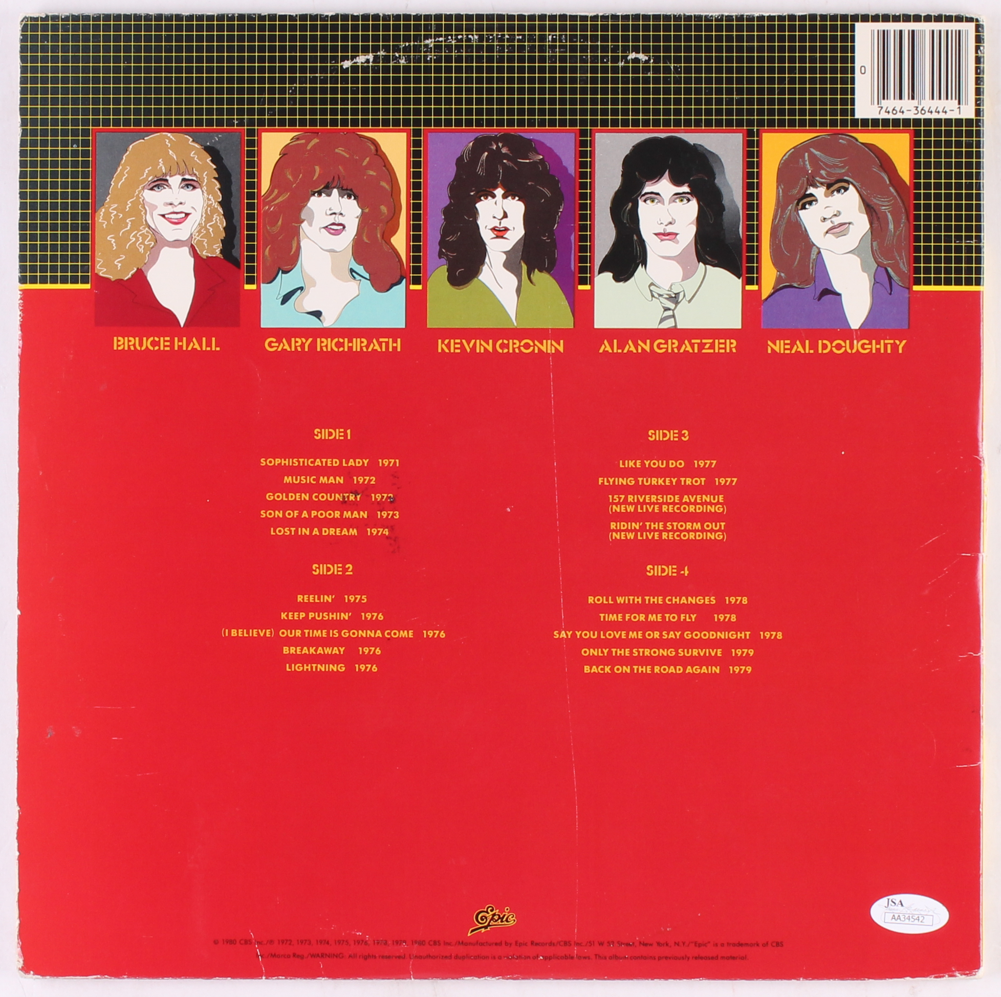 Bruce Hall Signed REO Speedwagon "A Decade of Rock and Roll 1970 to 1980" Vinyl Record Album (JSA Hologram) at PristineAuction.com Bruce Hall Signed REO Speedwagon "A Decade of Rock and Roll 1970 to 1980" Vinyl Record Album (JSA Hologram) at PristineAuction.com