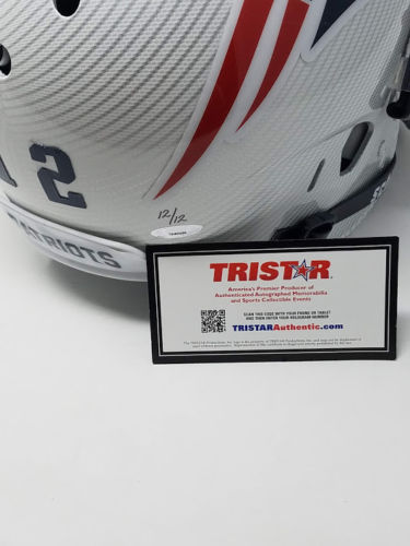 Tom Brady Signed Patriots LE Custom Hydro Dipped White Full-Size Authentic On-Field Helmet (Tristar Hologram) at PristineAuction.com Tom Brady Signed Patriots LE Custom Hydro Dipped White Full-Size Authentic On-Field Helmet (Tristar Hologram) at PristineAuction.com